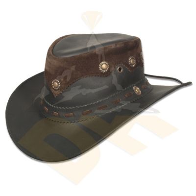Black Nubic Leather Hat